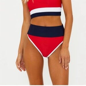 Beach Riot Emmy Bikini Bottom in Americana Size XL